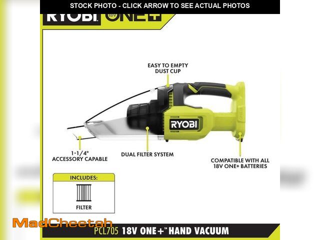 Lot 74-12672234 - RYOBI ONE+ 18V Cordless Multi-Surface Handheld Vacuum (Tool Only) - UNUSED