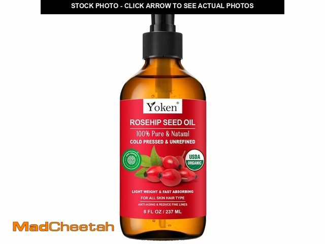 Lot 74-14215572 - Yoken Rosehip Seed Oil Organic, USDA Certified 100% Pure Rosehip Oils for Skin &amp; Hair, 8 fl oz C...