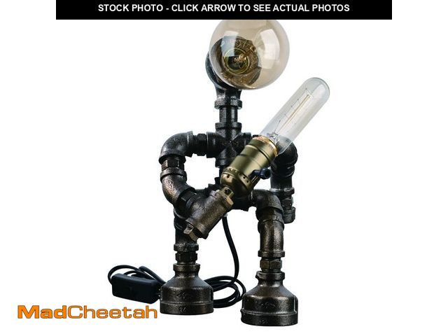Lot 74-12711264 - DOVDOV Steampunk Table lamp, Creative Robot Design Industrial Water Pipe lamp, Retro Decoration Pers...