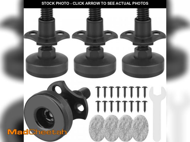 Lot 74-12424574 - Angel Sar Black Heavy-Duty Adjustable Furniture Levelers 3/8 in.-16 Thread with T-Nut Kit for Tables...