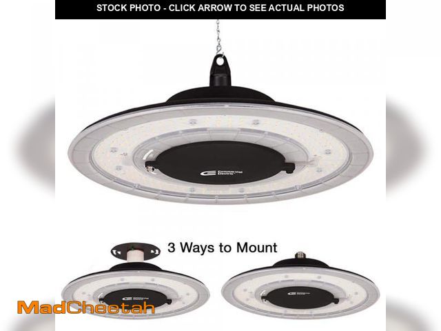 Lot 74-12491689 - Commercial Electric 1-Pack 12 in. 12000 Lumens 100W Thin Profile LED High Bay Light 120-277V Suspens...