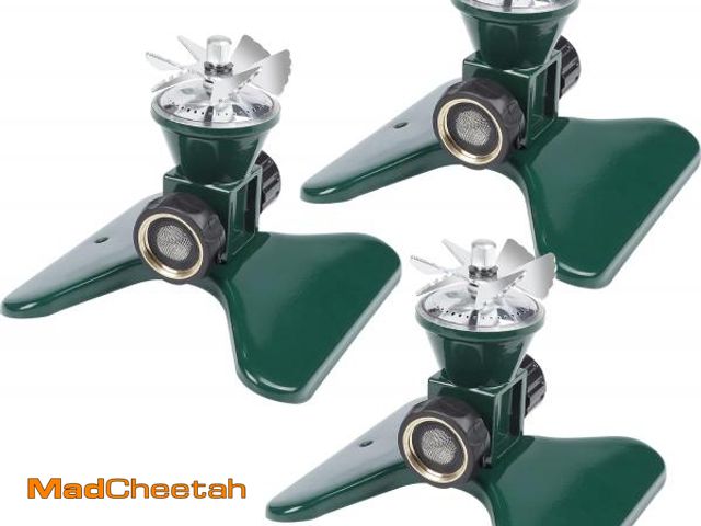 Lot 74-12077034 - Biswing 3 Pack Lawn Sprinkler, Heavy Duty Metal Square Garden Sprinkler, 360 Degree Large Area Irrig...