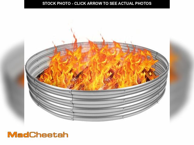 Lot 74-14209459 - Heavy Duty 48 Inch Fire Pit Ring - 0.8mm Thick Galvanized Steel, Rust Resistant, Tool-Free Assembly,...