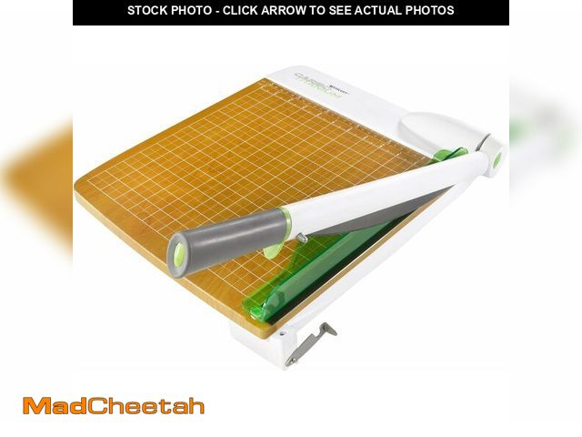 Lot 74-14068469 - Westcott 16717 12-Inch CarboTitanium Wood Base Guillotine Paper Cutter, Multi-Paper Trimmer with 30 ...
