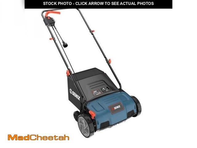 Lot 74-12421112 - SENIX 12 Amp 12.6-Inch Electric Dethatcher and Scarifier with Collection Bag - UNUSED