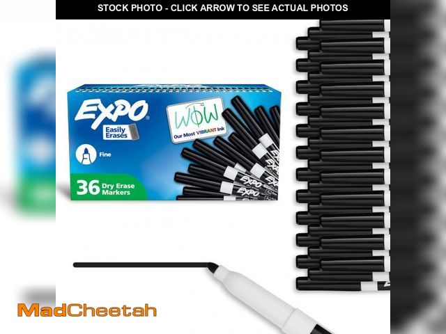 Lot 74-12114316 - EXPO Fine Tip Dry Erase Markers Low Odor Black Ink 36-Count Set Ideal for Classroom Office and Home ...