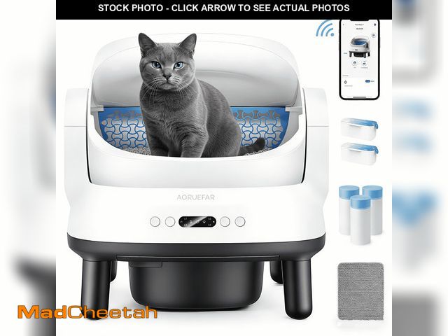 Lot 74-14352633 - Large Open-Top Automatic Cat Litter Box Self Cleaning with Safety Protection, APP Control, Odor-Free...
