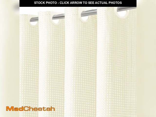 Lot 74-14268532 - Inhousolu No Hook Shower Curtain with Removable Snap-in Liner, Waffle Weave 230 GSM Polyester, Weigh...