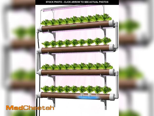 Lot 74-12139216 - DPROOTS NFT Hydroponics Growing System, 36 Pods Wall-Mounted Indoor Garden, Full Spectrum Grow Light...