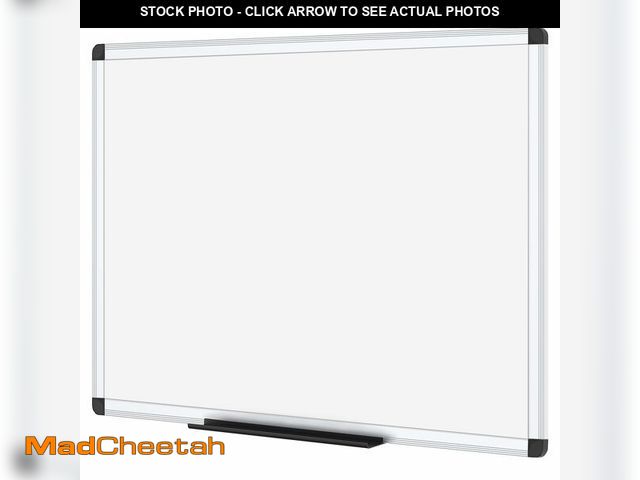 Lot 74-12787031 - VIZ-PRO Magnetic Whiteboard/Dry Erase Board, 48 X 36 Inches, Silver Aluminium Frame - UNUSED