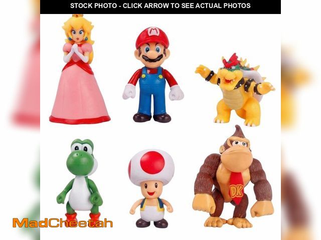 Lot 74-14205639 - 6 Pcs Mario Figures Set, 6 Inch Mario Figures, Classic Characters Collection for Birthday Party Cake...