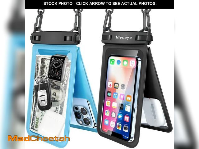 Lot 74-12440198 - Niveaya Double Space Waterproof Phone Pouch - 2 Pack, Waterproof Phone Lanyard Case with iPhone 16/1...