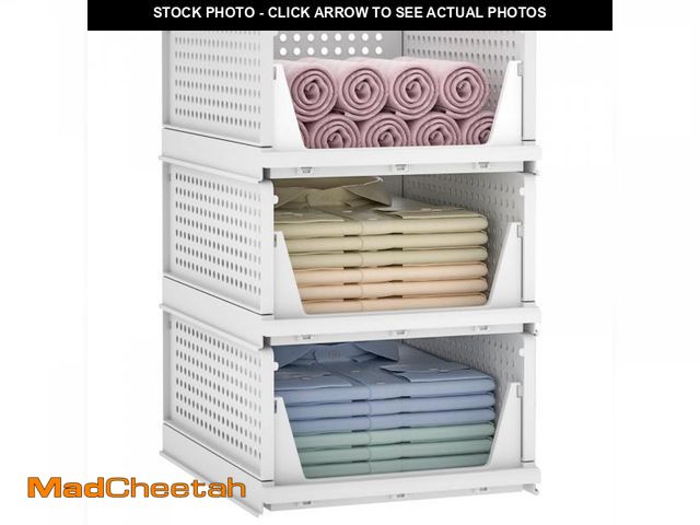 Lot 74-12115840 - Homde Closet Organizer Stackable Clothes Organizer and Storage Bins Foldable Plastic T-Shirt Storage...