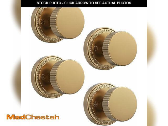 Lot 74-14307414 - Asidrama 4 Pack Champagne Bronze Passage Door Knobs with Lock, Door Handles with Champagne Bronze Do...