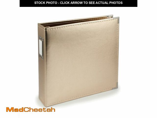 Lot 74-12461049 - We R Memory Keepers 12x12 Gold Faux Leather Photo Album, Three Ring Binder, Protective Page Protecto...