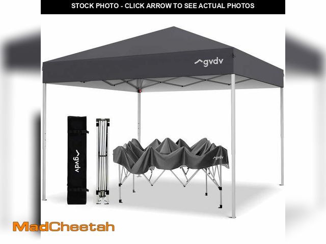 Lot 74-13779713 - GVDV Canopy Tent, 10x10 ft Easy Pop up Outdoor Canopy Tent, Portable Straight Leg Gazebo Instant Can...