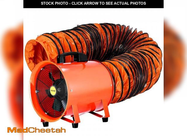 Lot 74-12202469 - VEVOR Utility Blower/Exhaust Axial Hose Fan, 12 Inches, 3900 m3/h High Velocity Portable Ventilator,...