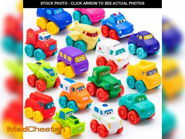 Lot 74-14210150 - JOYIN Cartoon Cars, Soft Rubber Toy Car Set, Mini Vehicles, Bath Toy Car for Toddlers, Christmas Gre...