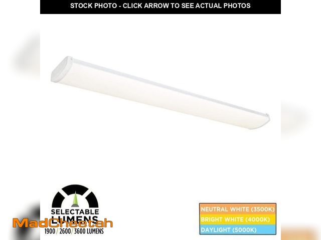 Lot 74-13769674 - Commercial Electric 4 ft. 1900-3600 Selectable Lumens, Integrated LED White Wraparound Light, Select...
