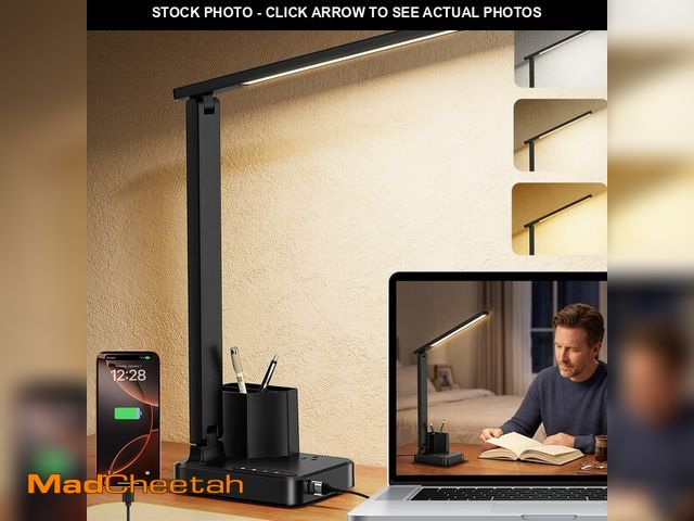 Lot 74-14332791 - cozoo LED Desk Lamps for Home Office, Modern Dimmable Eye Cariing Desk Light with USB Charging Ports...