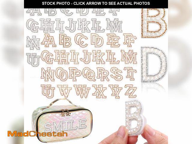 Lot 74-12968022 - 104Pcs Pearl Letter Patches Self Adhesive, 4Set 2Styles Rhinestone Pearl Stick on Letters, A-Z Bling...