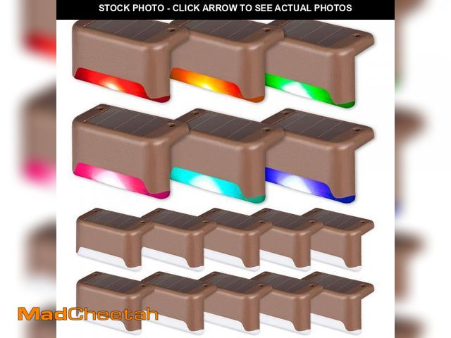 Lot 74-12442496 - SOLPEX Color Changing Solar Deck Lights, 16 Pack Waterproof LED Lights for Decks,Stairs,Fences,Yards...