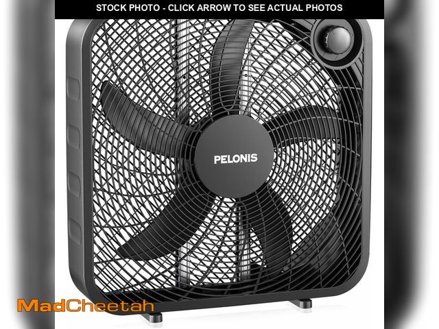 Lot 74-12805254 - PELONIS 20 Inch Box Fan - 3 Speeds, 25ft/s, Floor Fans, Superior Air Throw (2295 CFM), Lightweight, ...