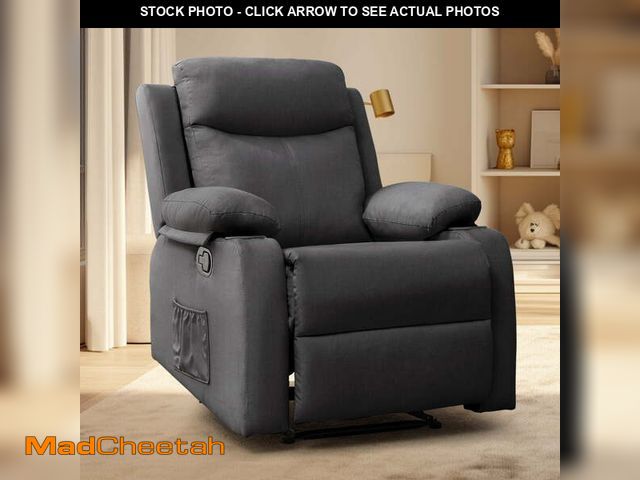 Lot 74-14309991 - Korser Manual Small Recliner Chair with Fixed Base for Small Spaces Linen Fabric for Living Room,Dar...