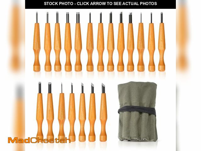 Lot 74-14274260 - Wood Carving Tools Set - 20 Pcs Wood Carving Knife Set Beginner Whittling Kit with Canvas Case for A...