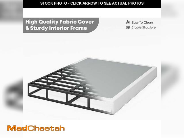Lot 74-13815642 - (MISSING HARDWARE) ULIESC 9 inch King Metal Box Spring, Sturdy Mattress Foundation, Fabric Cover Inc...