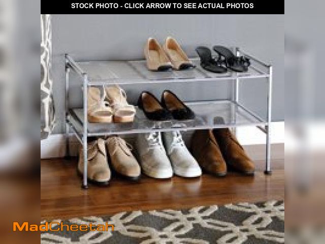 Lot 74-12406061 - Better Homes &amp; Gardens Farmhouse 3 Tier Shoe Rack  Gray  Holds up to 12 Pairs - UNUSED