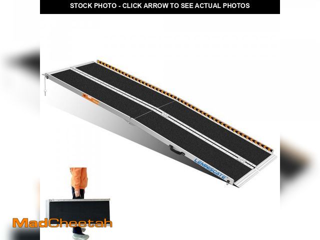 Lot 74-12429494 - LEMNISCATE 8FT Wheelchair Ramp, Anti-Slip Portable Aluminum Ramps for Home, 800 LBS Capacity Folding...
