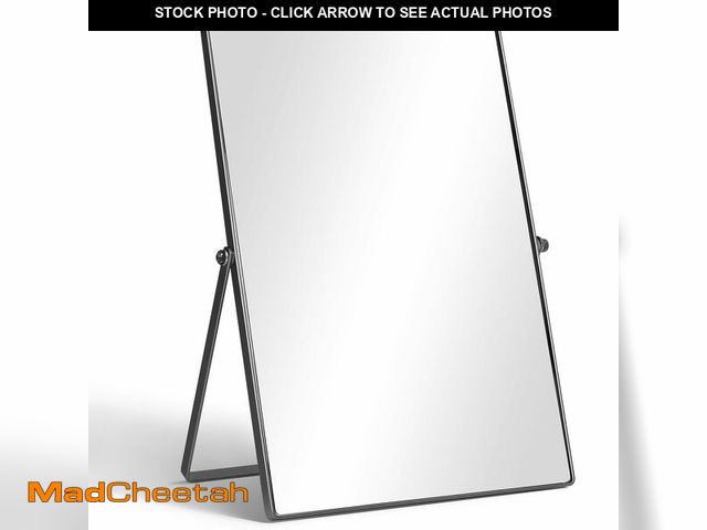Lot 74-13953594 - QEEYON Vanity Desk Table Mirror, Adjustable Rectangular Tabletop Standing Makeup Mirror with Metal F...