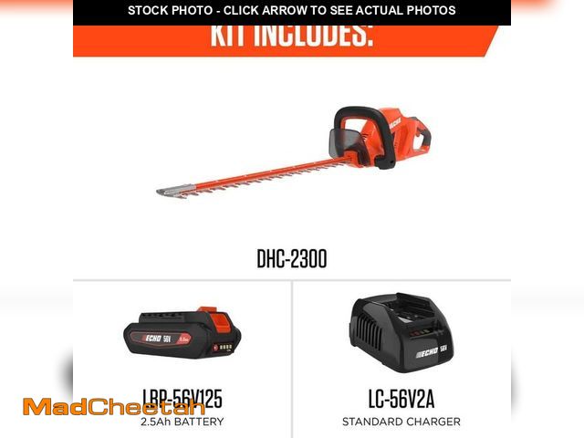 Lot 74-13677546 - ECHO 56V 22 in. Double-Sided Reciprocating Cordless Battery Powered Hedge Trimmer with 2.5Ah Battery...