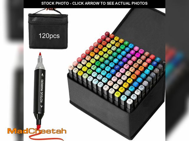 Lot 74-14204987 - 120 Alcohol Markers, Dual Tip Art Supplies for Drawing, Sketching, and Anime Artists, 1-Second Quick...