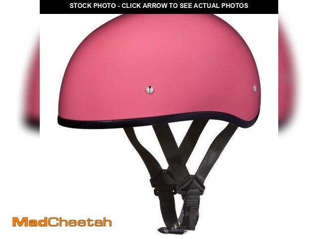 Lot 74-12305403 - Daytona HELMETS Motorcycle Half Helmet Skull Cap- Hi-Gloss Pink 100% DOT Approved - USED