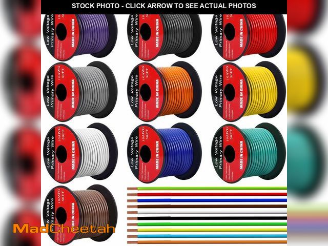 Lot 74-14297443 - Gisafai 10 Pcs 16 Gauge Wire 50 ft Per Roll (500 ft Total) Automotive Primary Wire Spools Copper Cla...