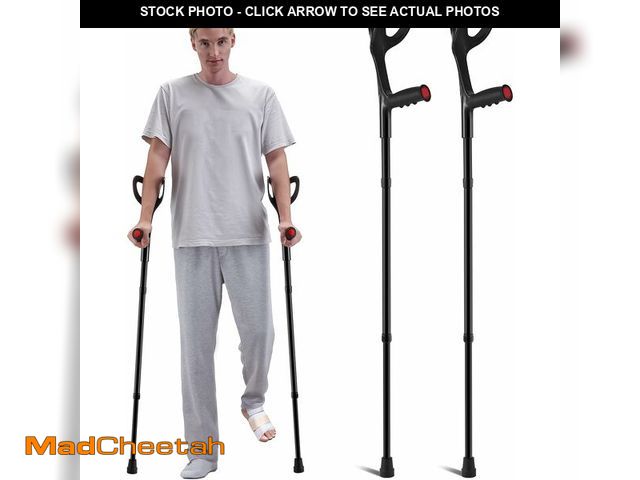 Lot 74-14305264 - VEVOR Forearm Crutches for Adults, Folding Walking Forearm Crutches with 10-Level Adjustable Height,...