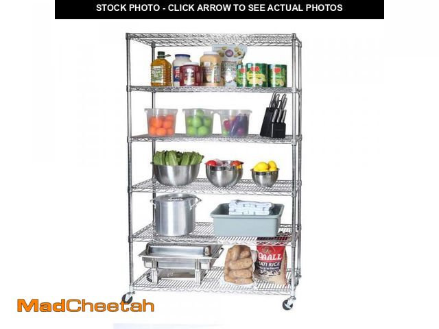 Lot 74-12413875 - Seville Classics UltraDurable 6-Tier Commercial NSF Certified Steel Wire Shelving System in Zinc (48...