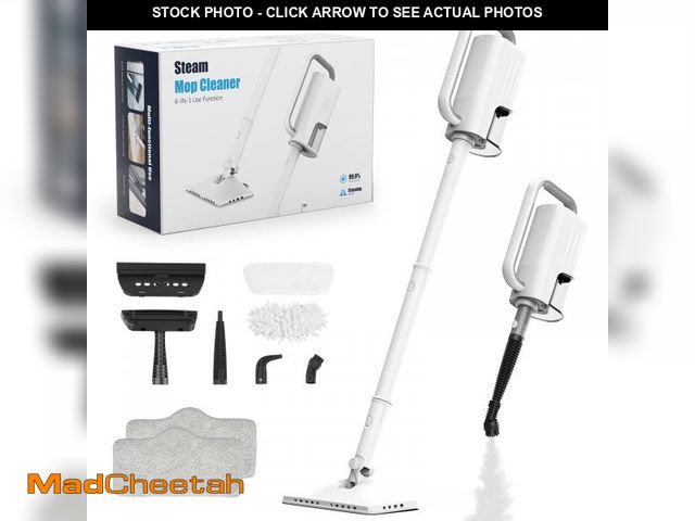 Lot 74-12220983 - Steam Cleaner, 6 in1 Rotated Steam Mop Cleaner with 2 Modes, 2 Microfiber Pads, 400ML Removable Tank...