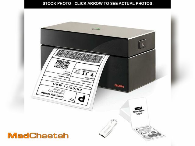 Lot 74-12715632 - ORGBRO Z1 Shipping Label Printer, 4x6 Thermal Label Printer for Small Business, High Speed Sticker M...