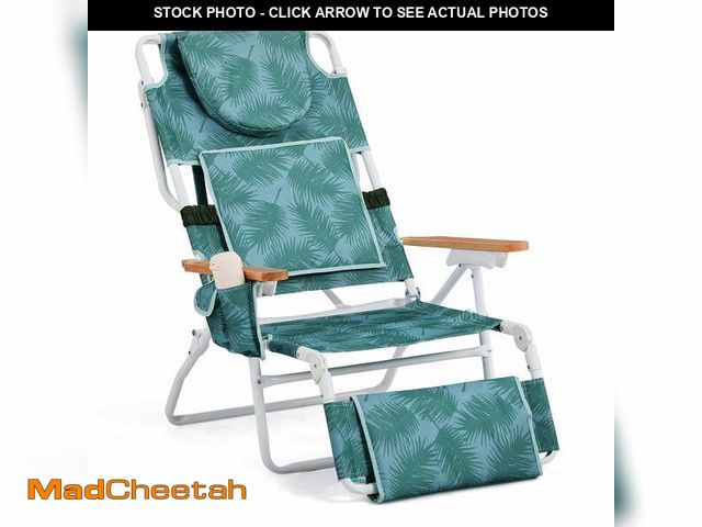 Lot 74-12779242 - Ktaxon Premium 3-in-1 Outdoor Lounge Chair â Adjustable Recliner with Face Cutout, Footrest, Drink...