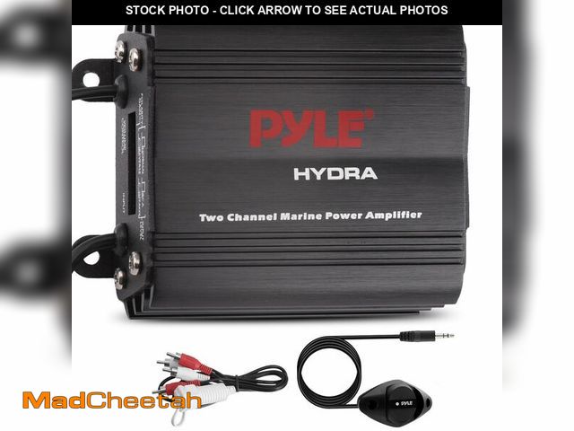 Lot 74-13629218 - Pyle 2-Channel Marine Amplifier, 400W Waterproof Amplifier for Boat Stereo Systems, Compact Marine A...