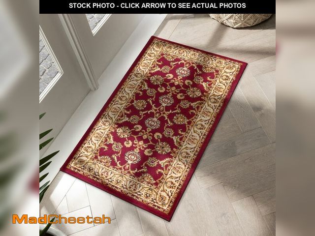 Lot 74-12664790 - Well Woven Barclay Collection Sarouk Red 2x4 Accent Doormat- for Entryways, Kitchen - UNUSED