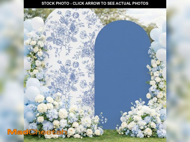 Lot 74-14273025 - Tegeme 2 Set Blue Floral Arch Cover 7.2ft 6.6ft Party Stretchy Backdrop Cover for Wedding Birthday T...