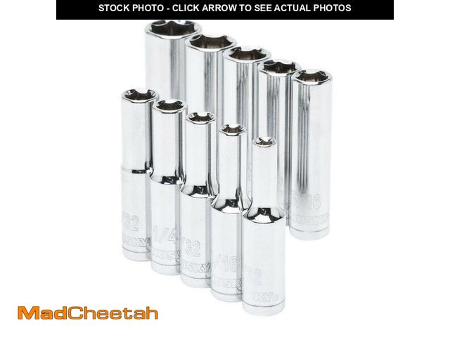 Lot 74-12546451 - Husky 1/4 In. Drive Deep SAE Socket Set (10-Piece) - UNUSED