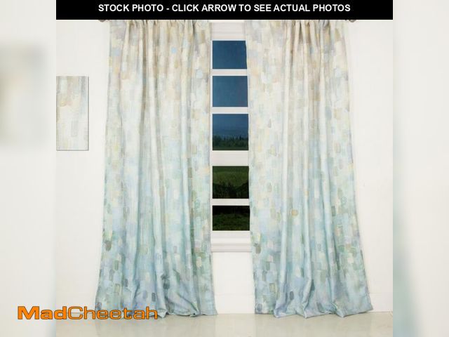 Lot 74-4827106 - Design Art Blocked Geometric Semi-Sheer Thermal Rod Pocket Single Curtain Panel CBLH1935 Size per Pa...