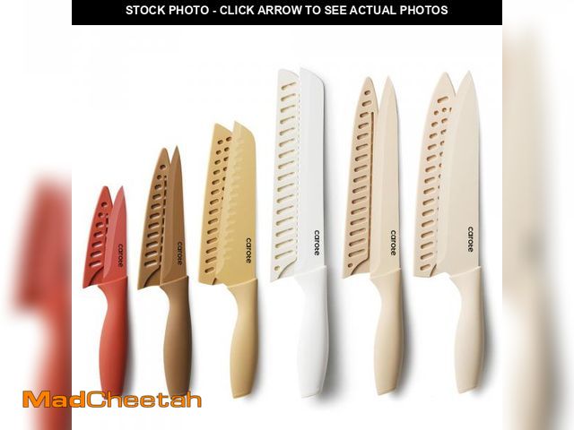 Lot 74-12048228 - CAROTE 12 Pieces Kitchen Knife Set, Stainless Steel Knife Set With Nonstick Ceramic Coating, Dishwas...