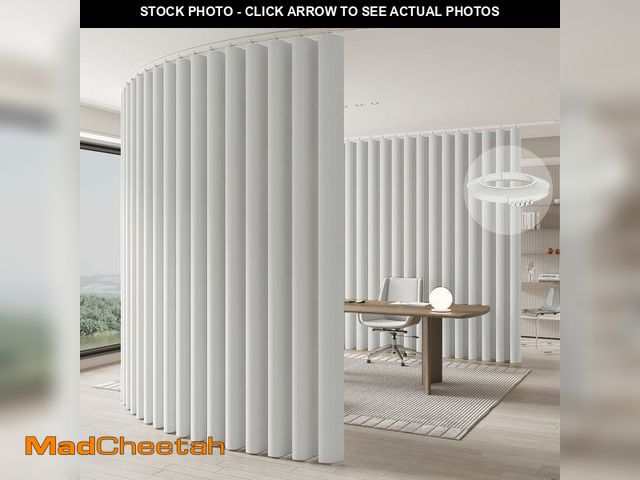 Lot 74-12973723 - Jilron Room Divider Curtain Ceiling Curtain Track Set for Blackout and Privacy (White Curtain + Whit...
