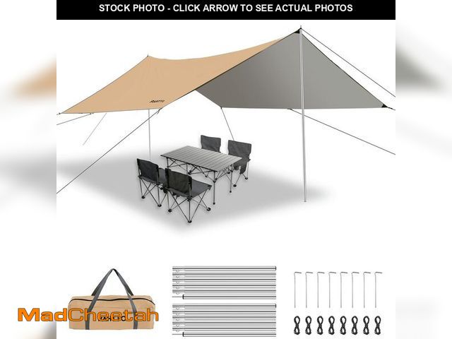Lot 74-14267914 - Hammock Rain Fly, 12x10FT Camping Tarp with Poles, Waterproof and Ultralight Survival Tent Tarp for ...
